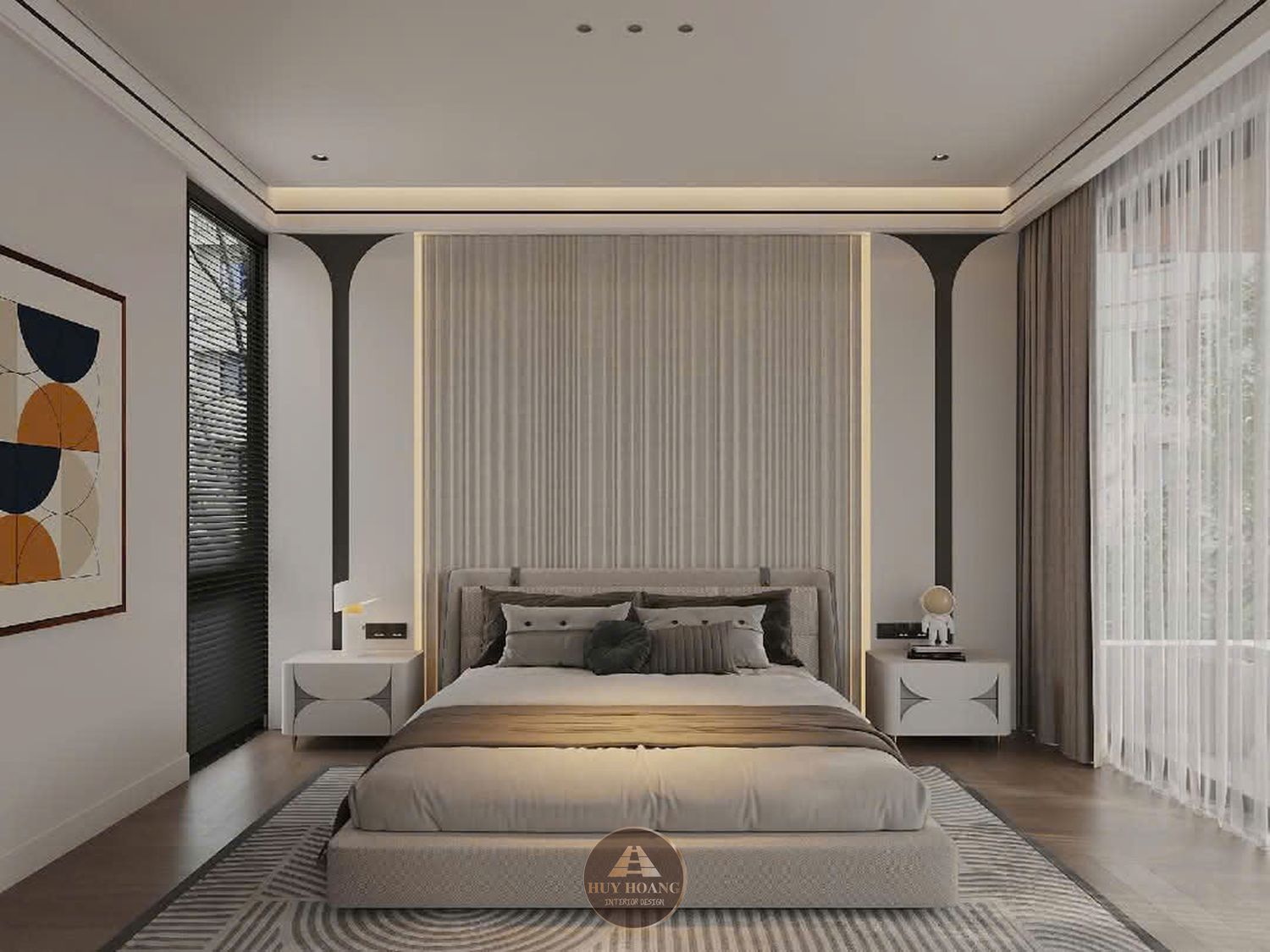 THIẾT KẾ NỘI THẤT GỖ ÓC CHÓ VILLA MIÊU NHA