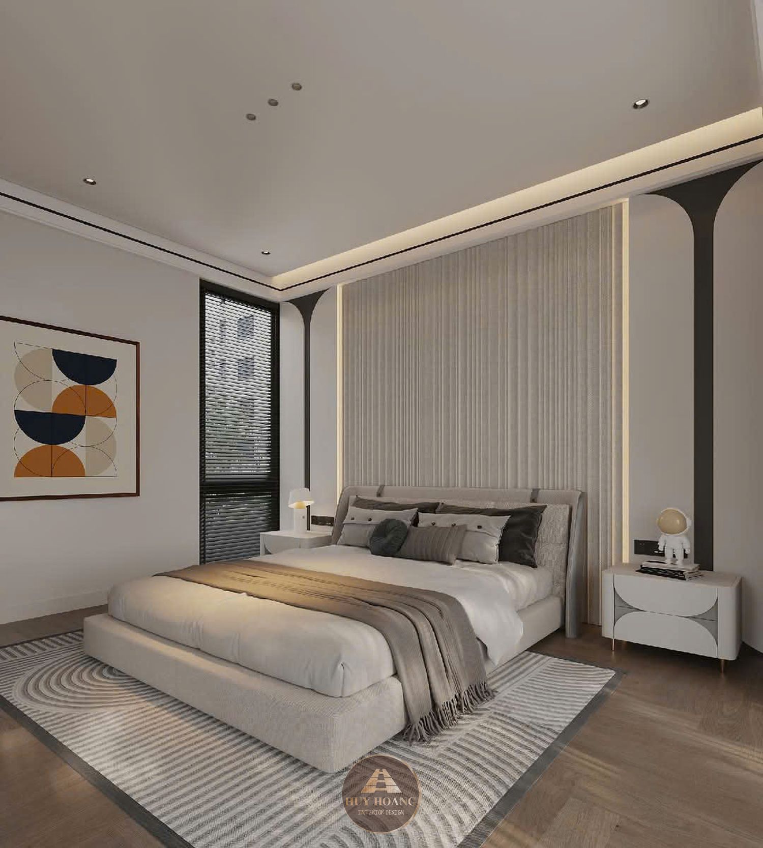 THIẾT KẾ NỘI THẤT GỖ ÓC CHÓ VILLA MIÊU NHA