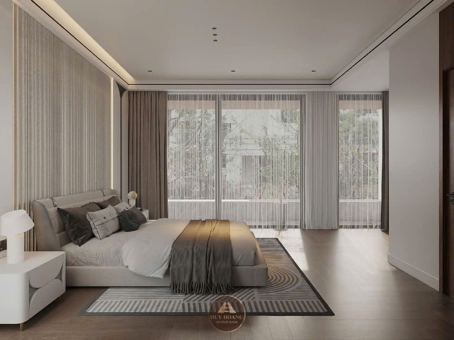 THIẾT KẾ NỘI THẤT GỖ ÓC CHÓ VILLA MIÊU NHA