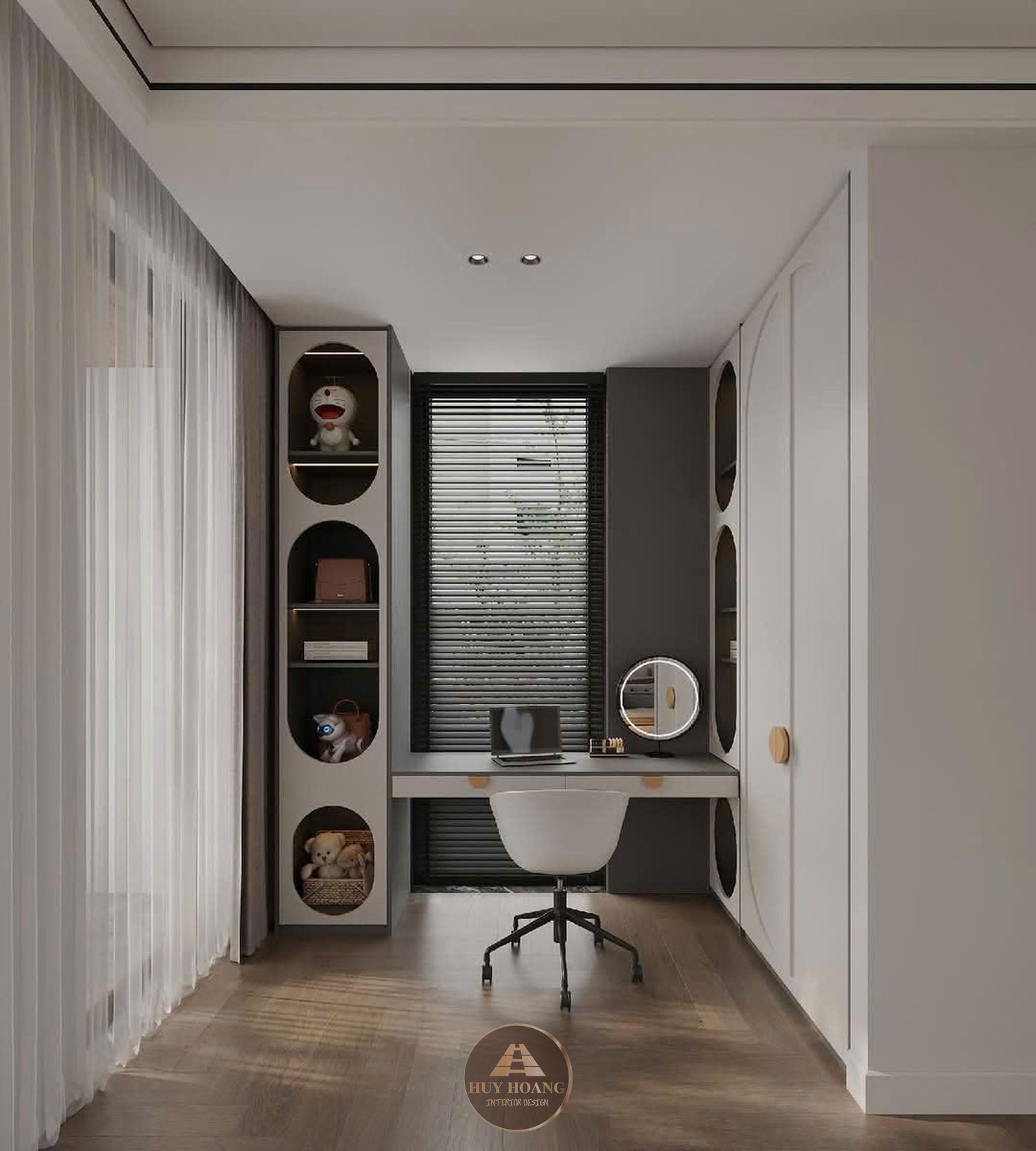 THIẾT KẾ NỘI THẤT GỖ ÓC CHÓ VILLA MIÊU NHA