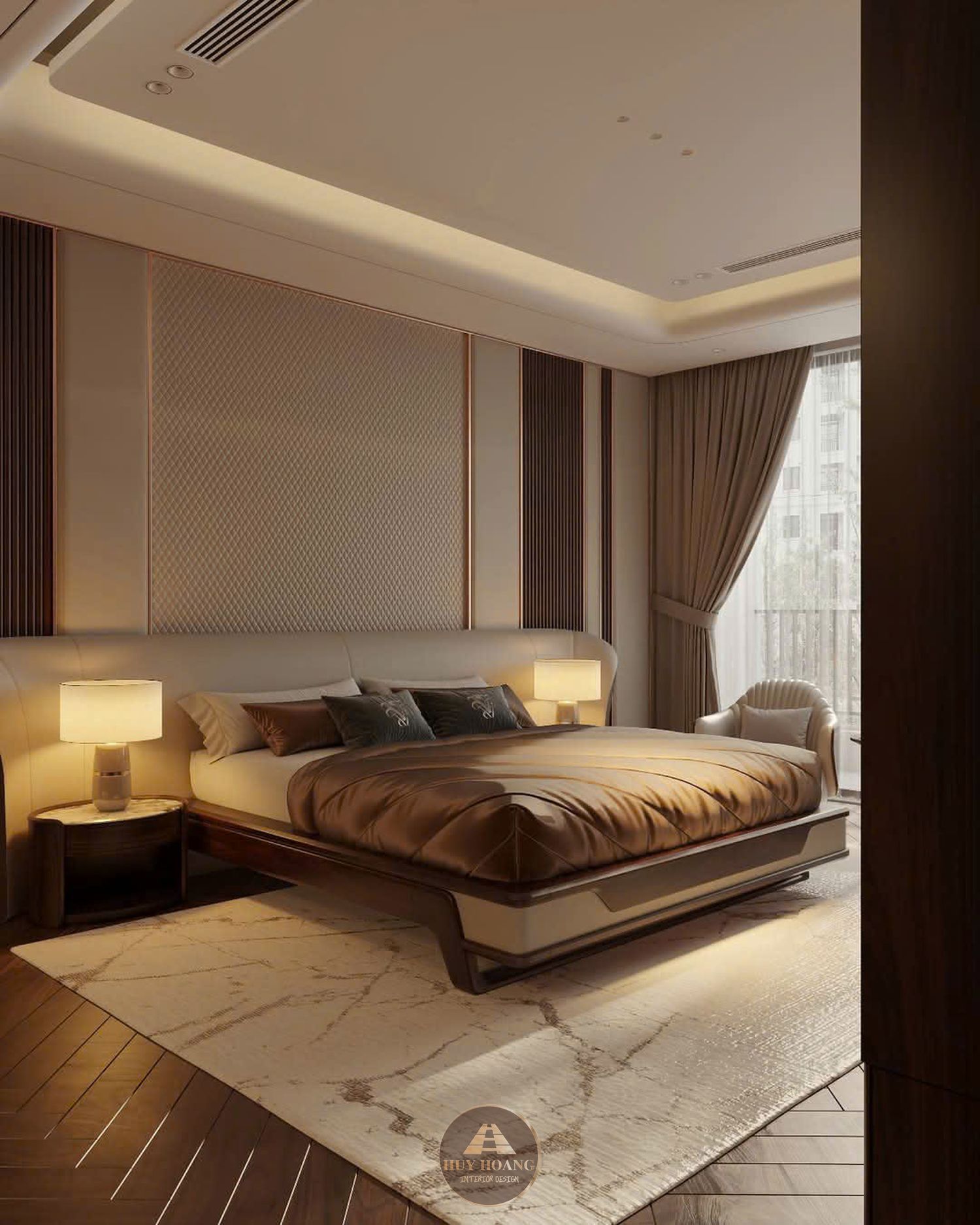 THIẾT KẾ NỘI THẤT GỖ ÓC CHÓ VILLA MIÊU NHA