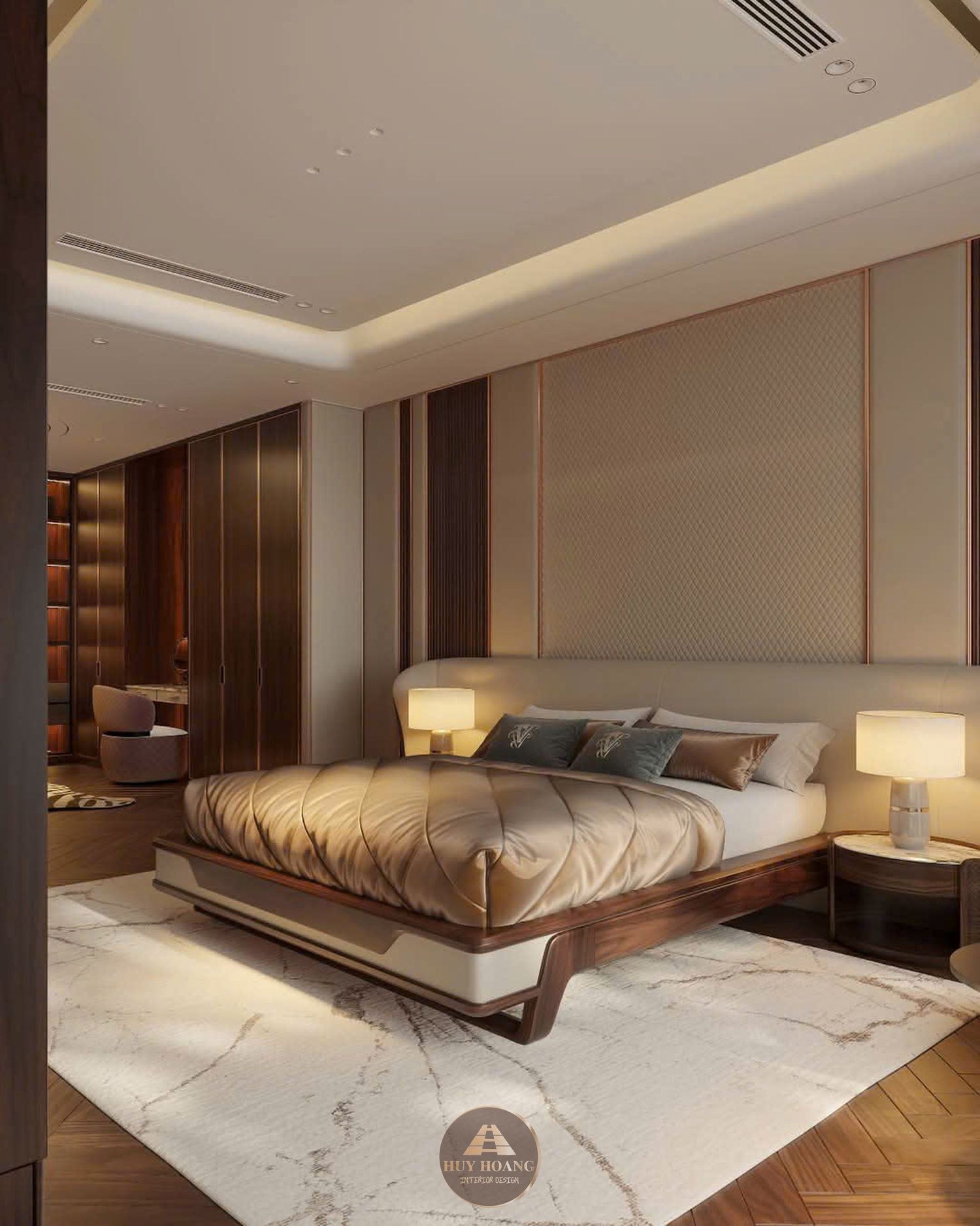 THIẾT KẾ NỘI THẤT GỖ ÓC CHÓ VILLA MIÊU NHA