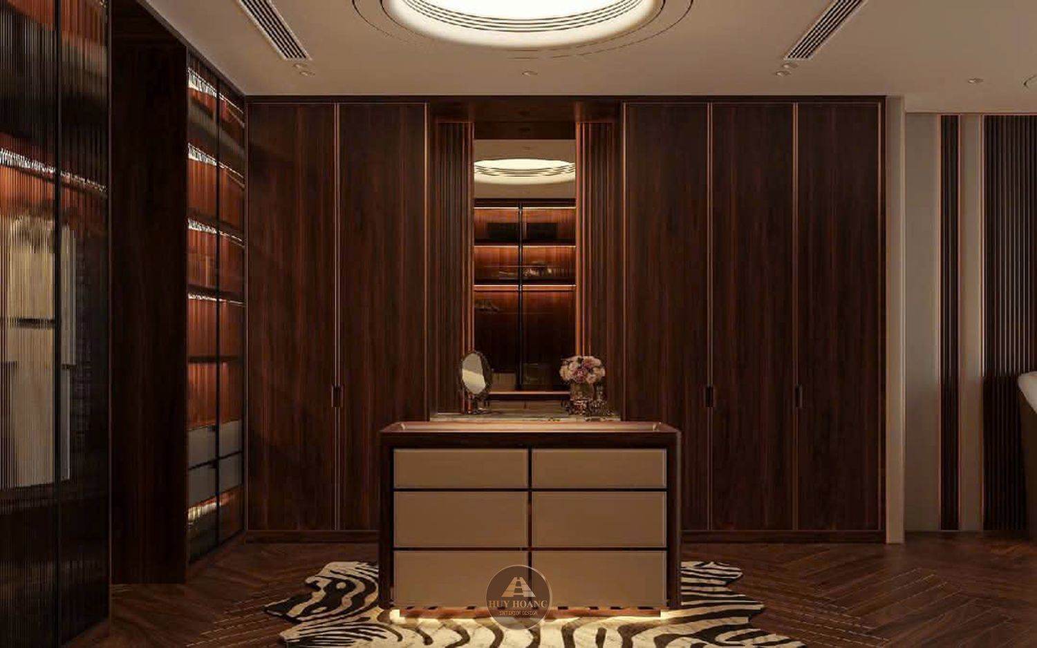 THIẾT KẾ NỘI THẤT GỖ ÓC CHÓ VILLA MIÊU NHA