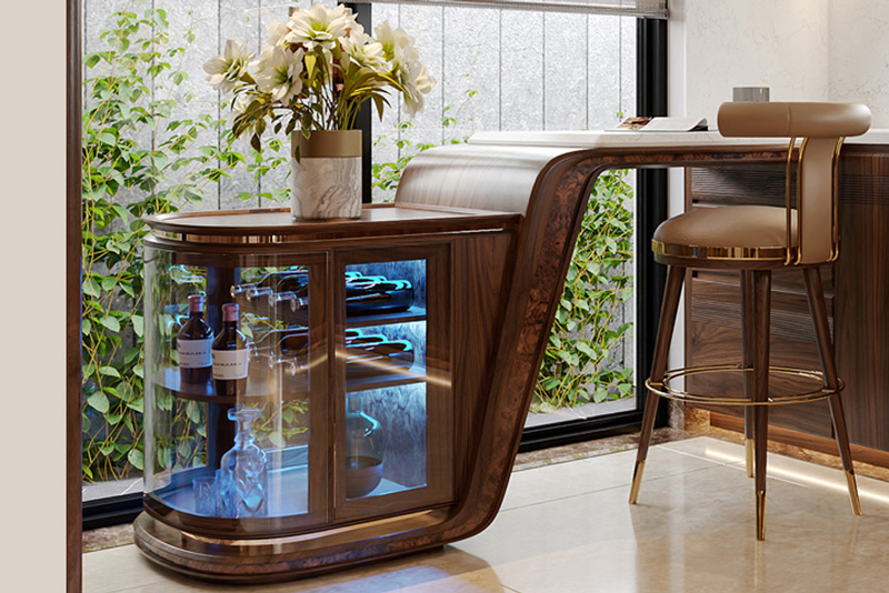 ưu điểm của ghế quầy bar gỗ óc chó