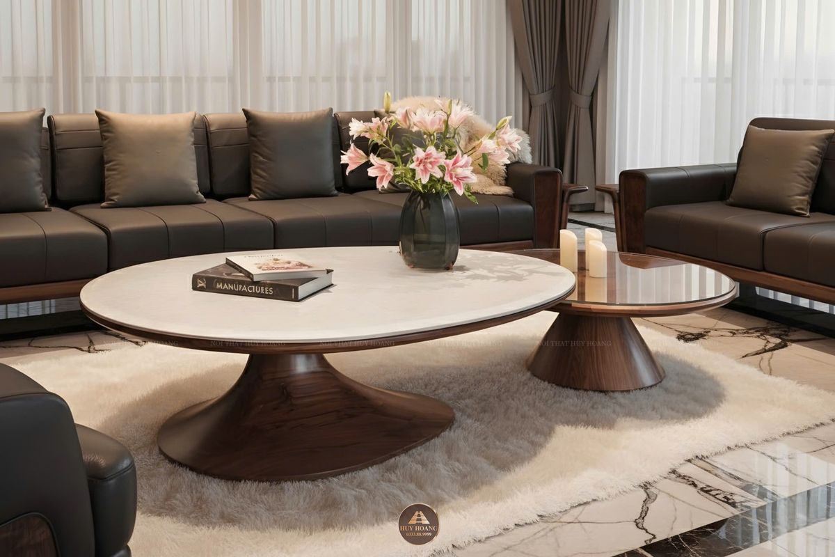 Bàn trà gỗ óc chó mẫu 07