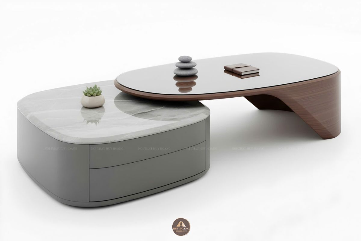 Bàn trà gỗ óc chó mẫu 09