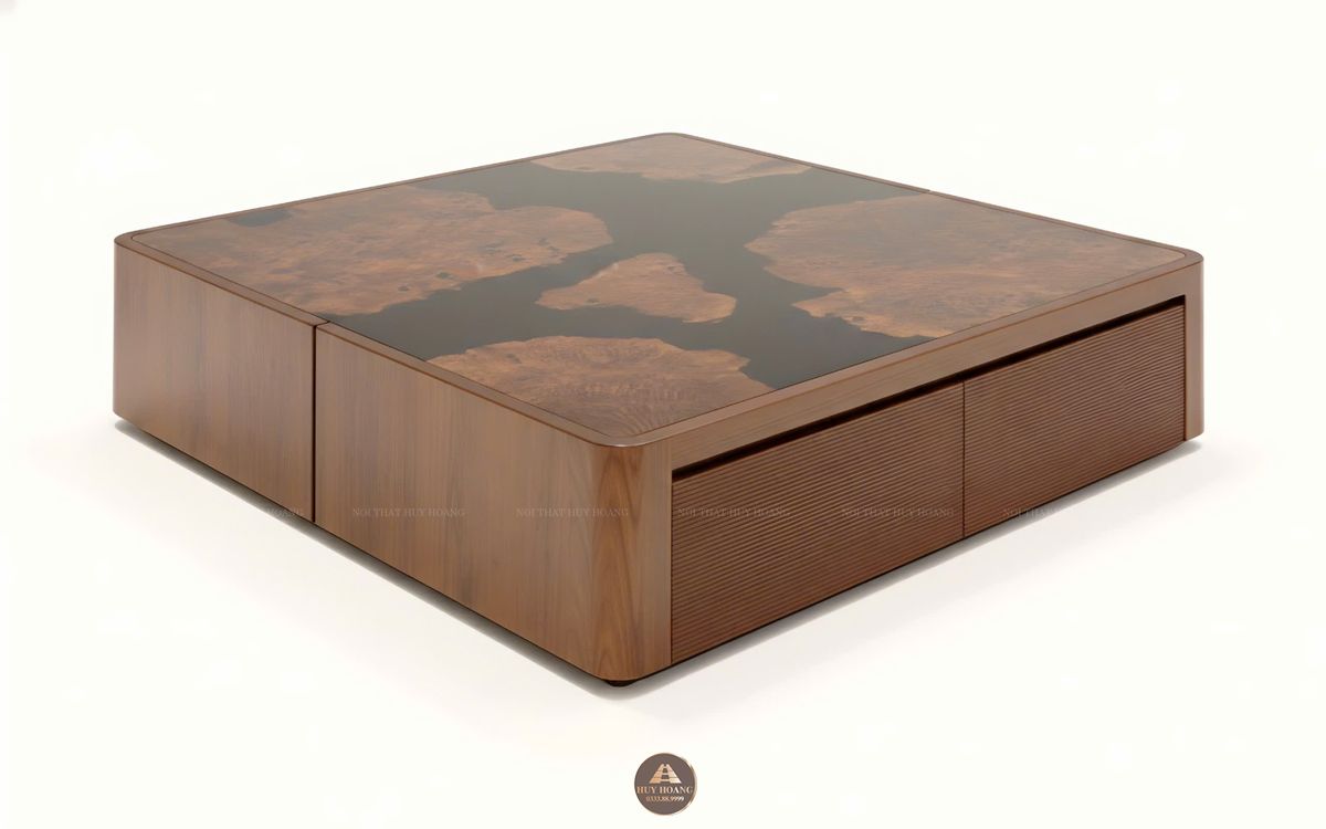 Bàn trà gỗ óc chó mẫu 23