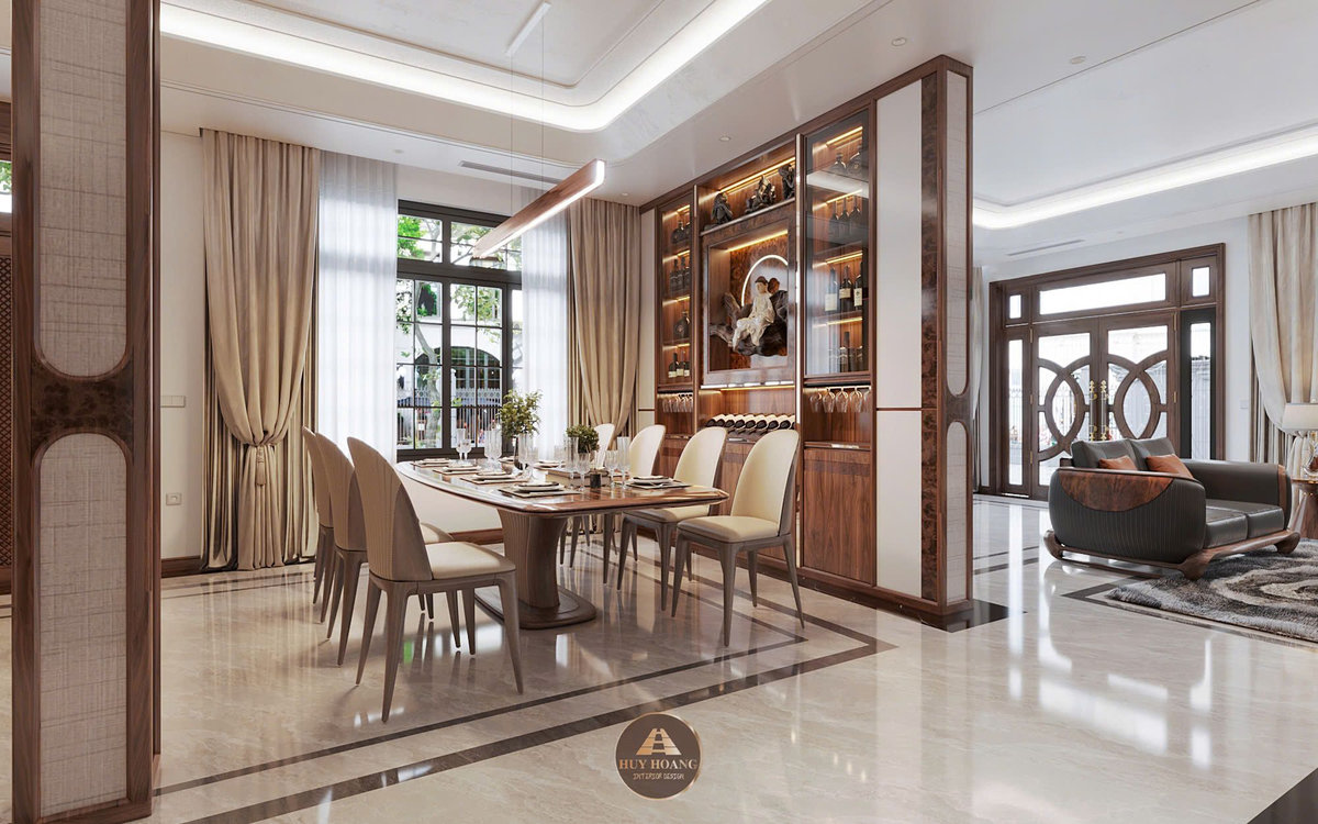 ghế ăn gỗ óc chó đệm da màu be