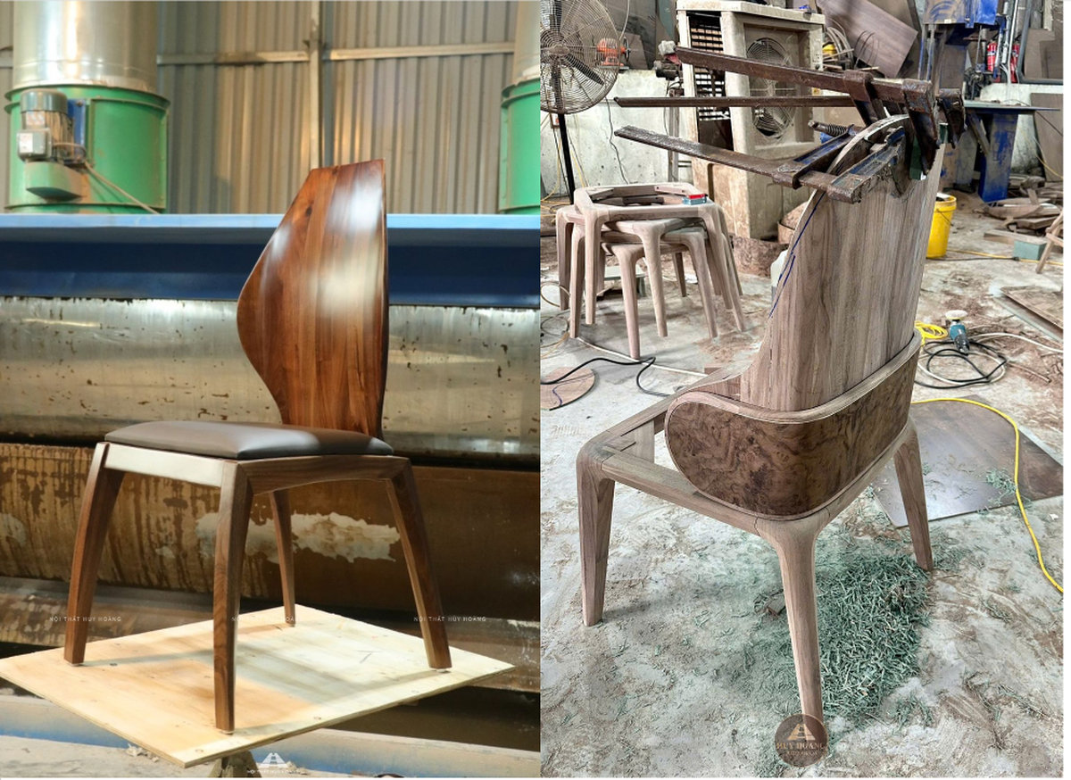 ghế ăn gỗ óc chó tựa lưng đặc biệt