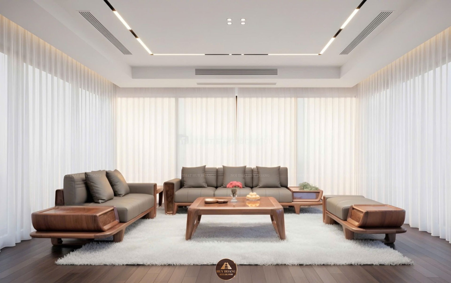 Sofa gỗ óc chó Avalon 24