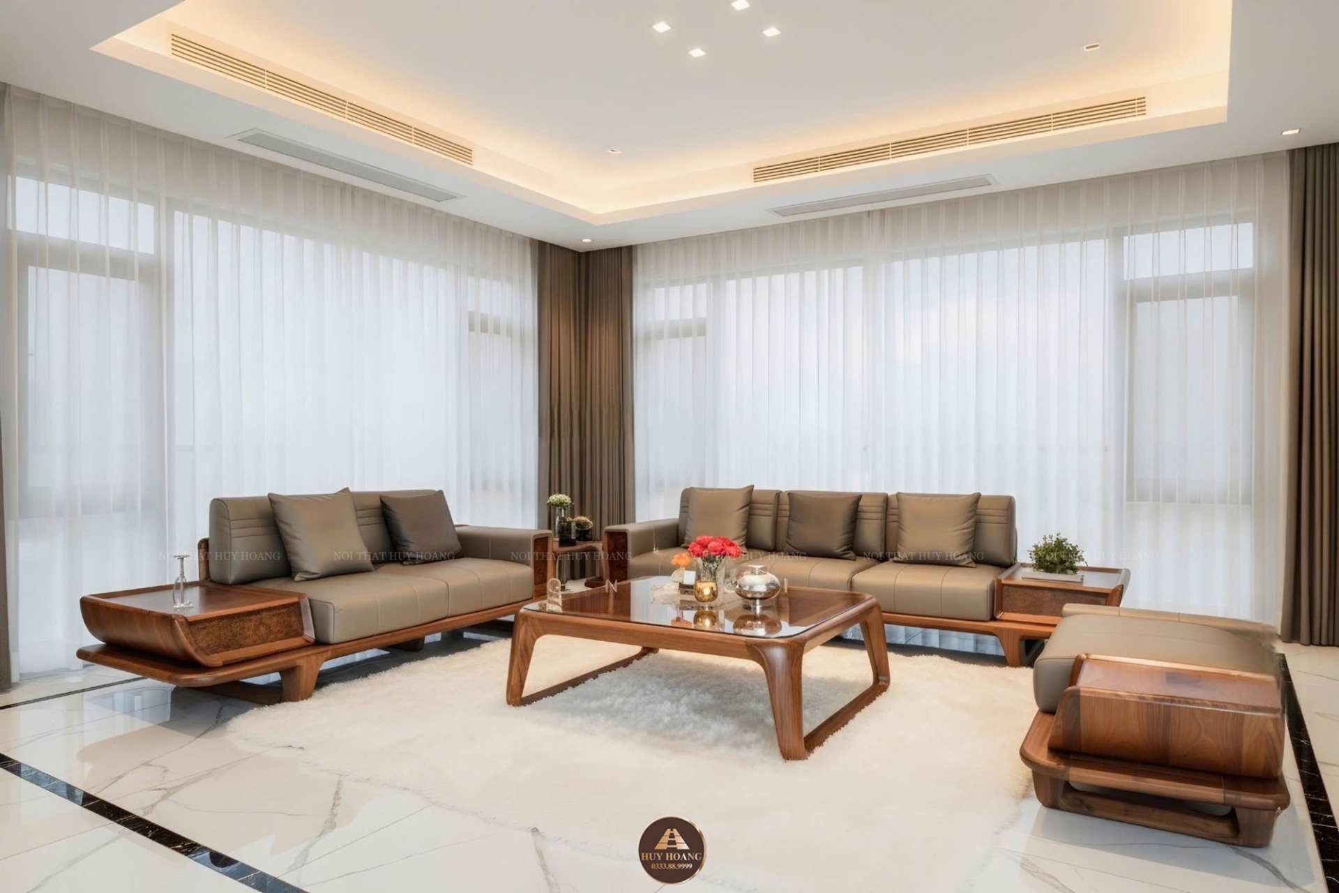 Sofa gỗ óc chó Avalon 24