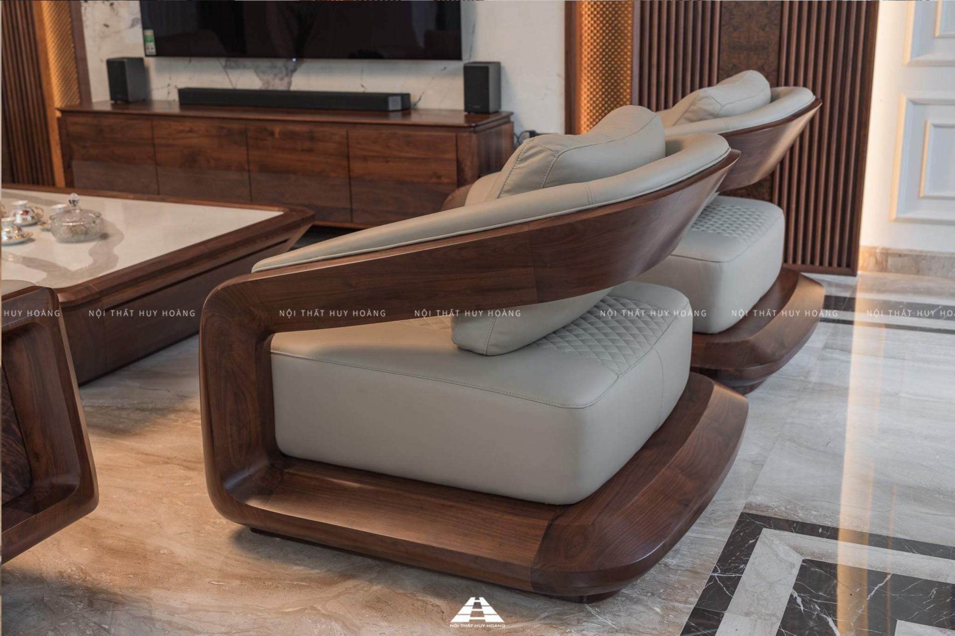 Sofa gỗ óc chó Avalon 28 kiểu dáng hiện đại