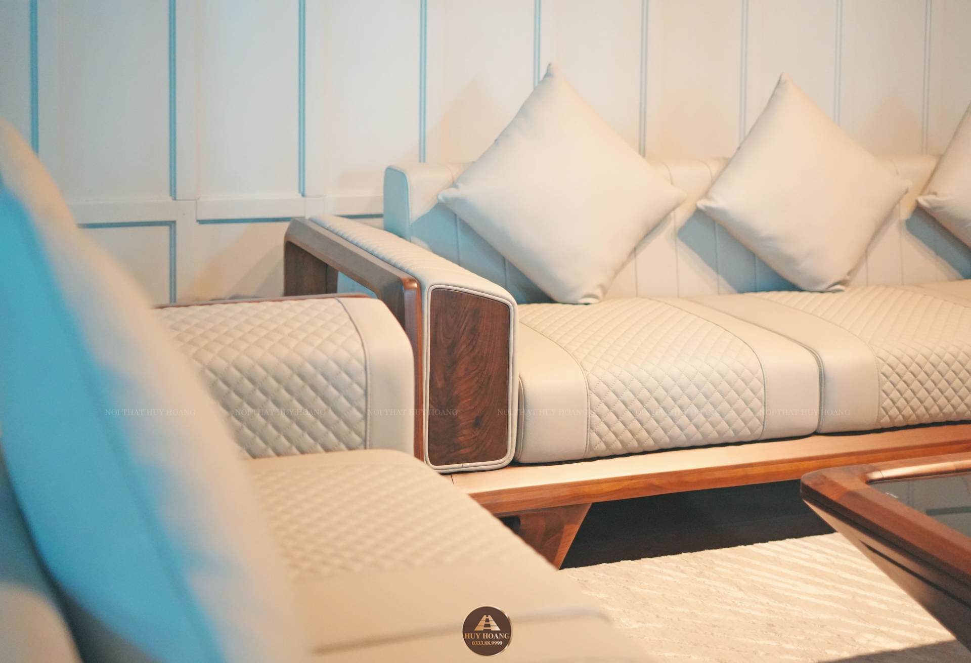 Sofa gỗ óc chó Avalon 31 cao cấp - sang trọng