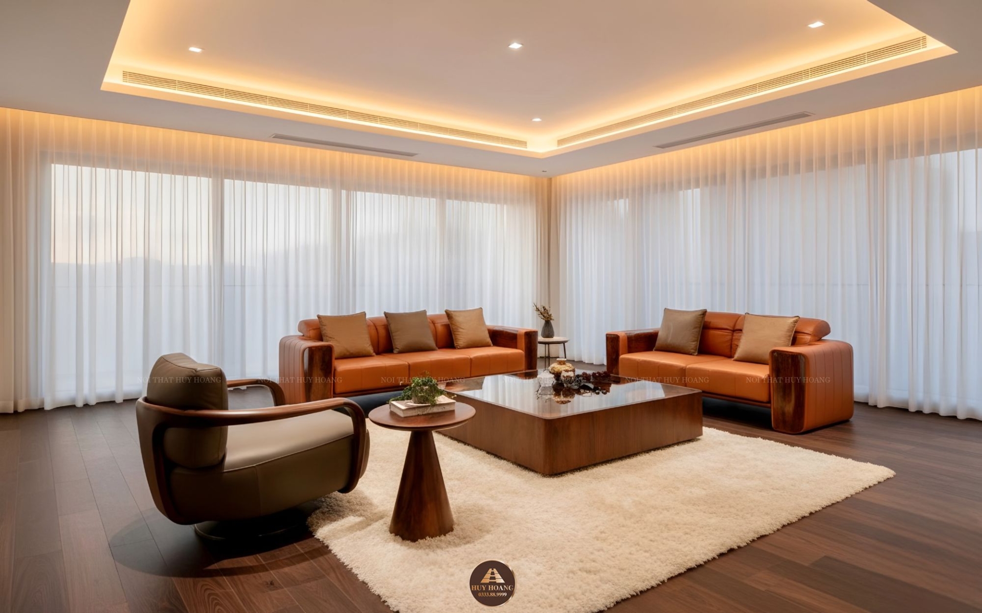 Sofa gỗ óc chó Avalon 34 phong cách tối giản