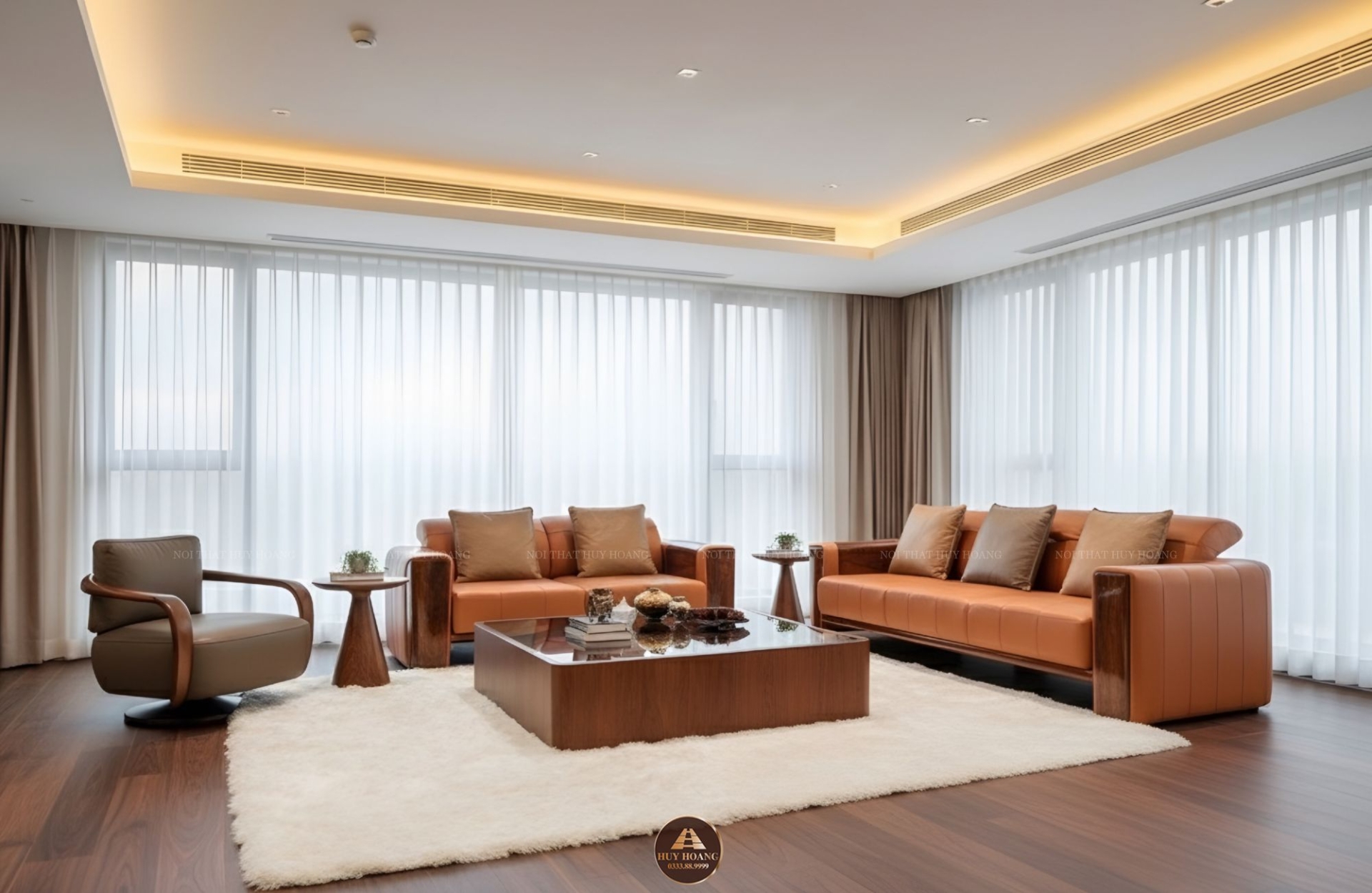 Sofa gỗ óc chó Avalon 34 phong cách tối giản