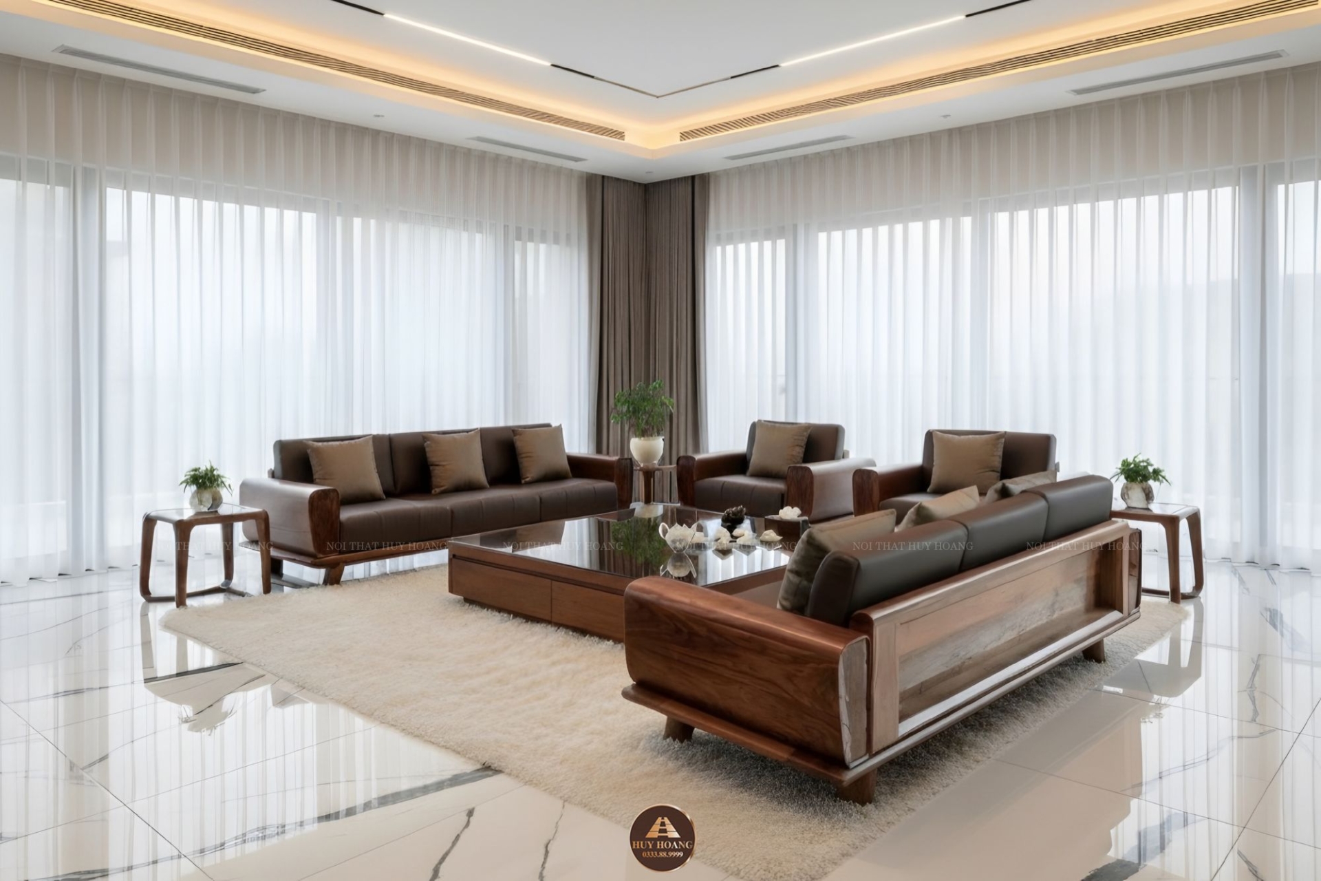 Sofa gỗ óc chó Avalon 41 thiết kế sang trọng và đẳng cấp