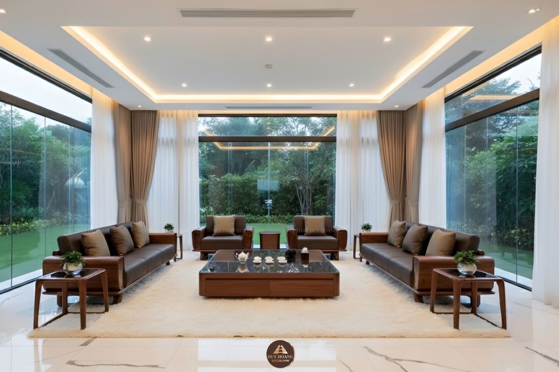 Sofa gỗ óc chó Avalon 41 thiết kế sang trọng và đẳng cấp