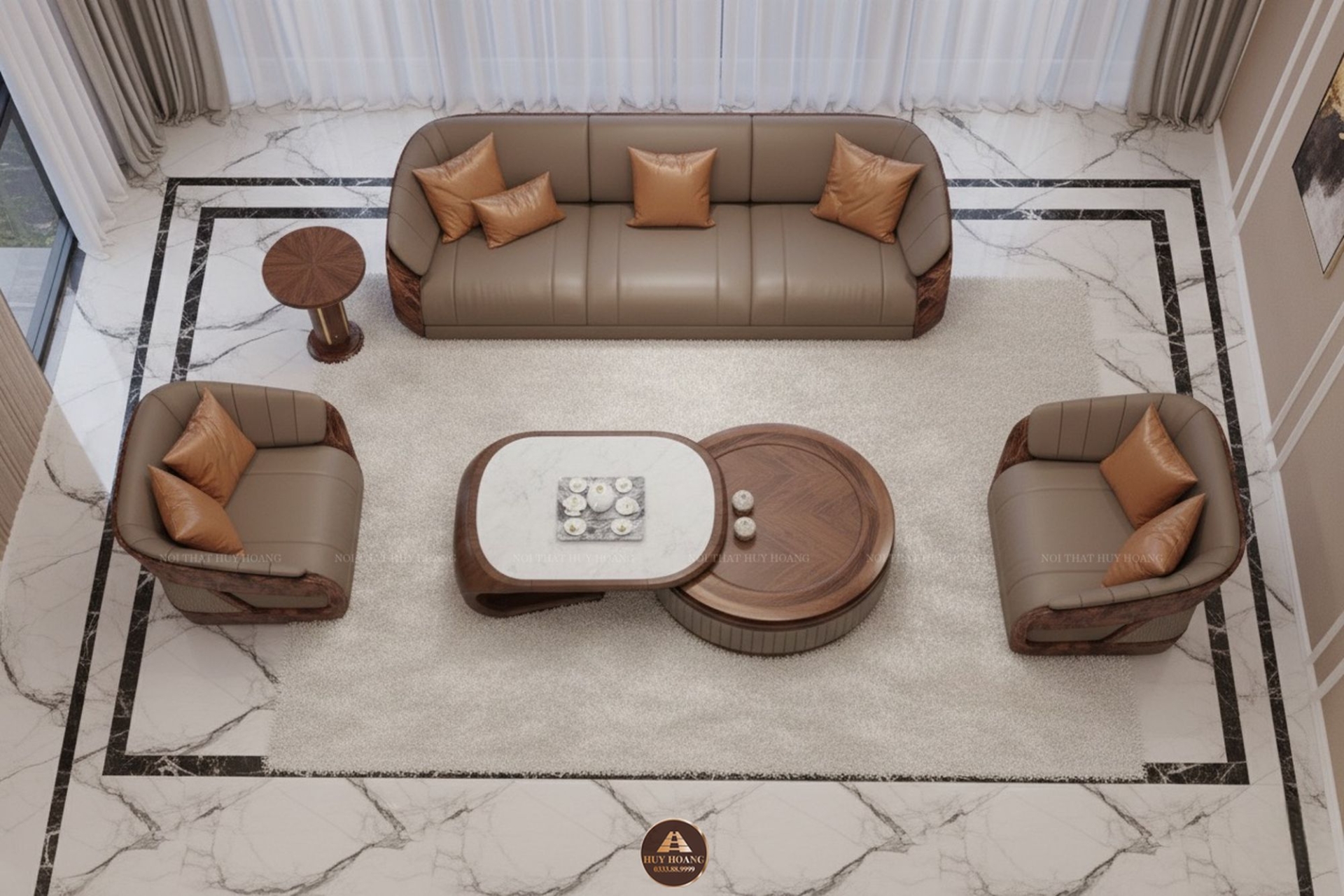 Sofa gỗ óc chó Avalon 45