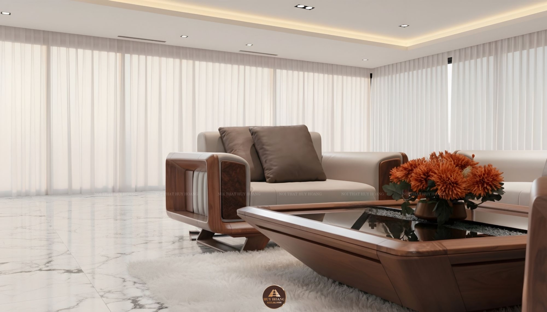 Sofa gỗ óc chó Avalon 50 phong cách tối giản độc đáo