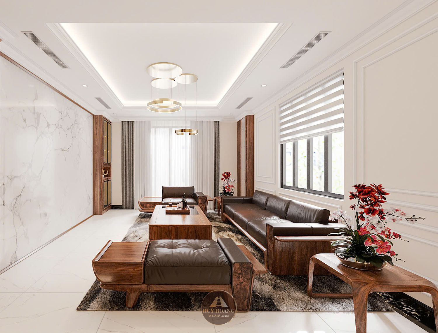 Bộ sofa gỗ óc chó nhập khẩu Avalon Balance 01