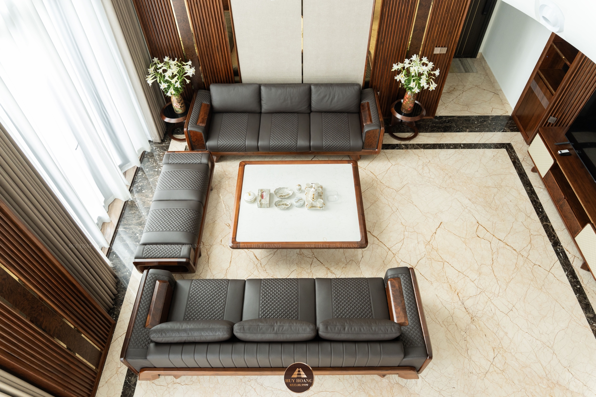Bộ sofa gỗ óc chó cao cấp Avalon Horizon