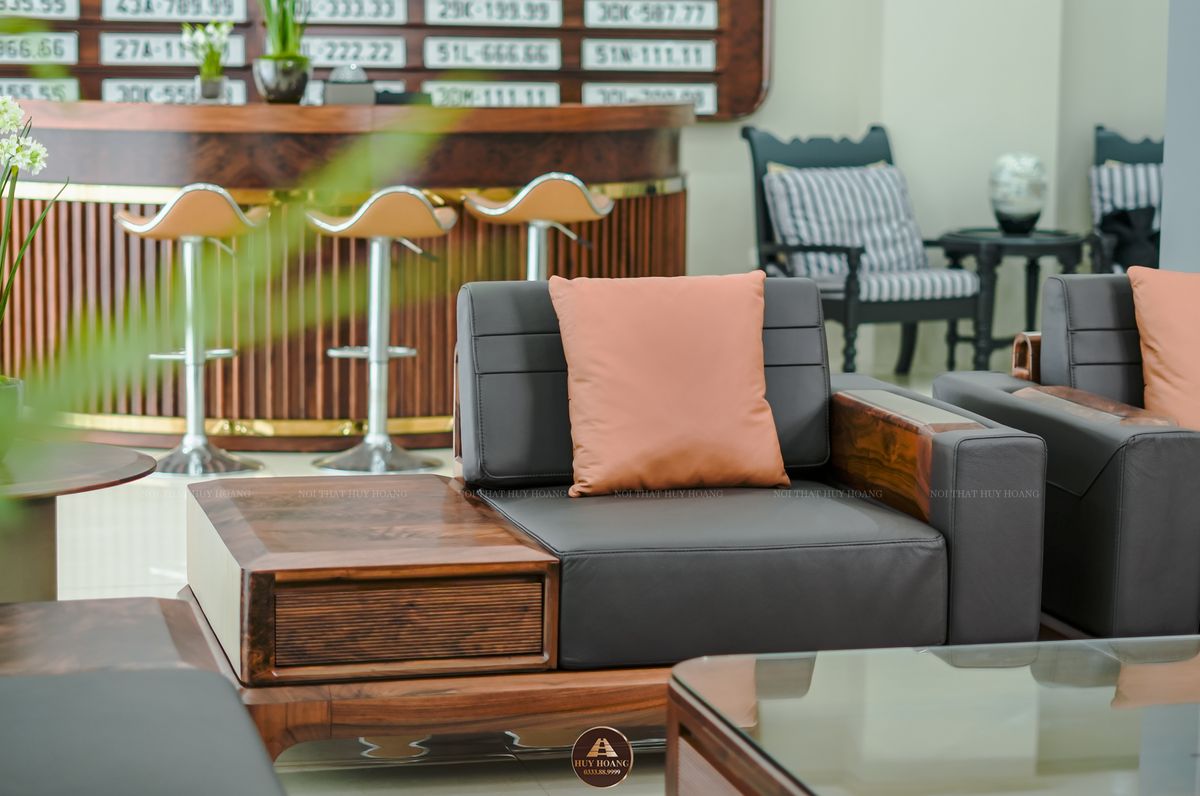 Bộ sofa gỗ óc chó cao cấp Avalon Novera