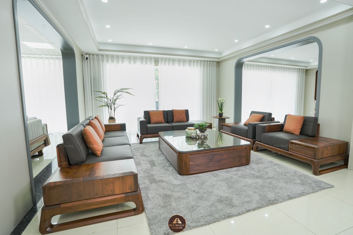 Bộ sofa gỗ óc chó cao cấp Avalon Novera