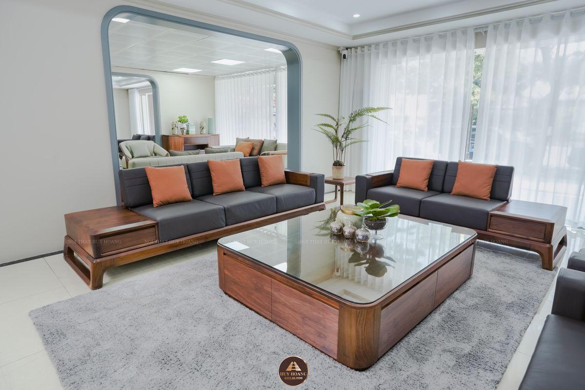 Bộ sofa gỗ óc chó cao cấp Avalon Novera