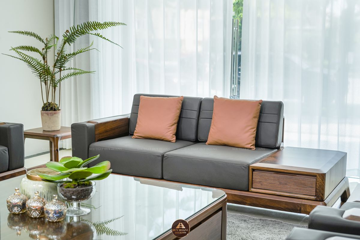 Bộ sofa gỗ óc chó cao cấp Avalon Novera