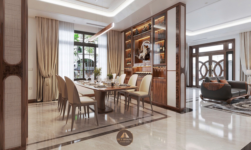 thiết kế biệt thự gỗ óc chó