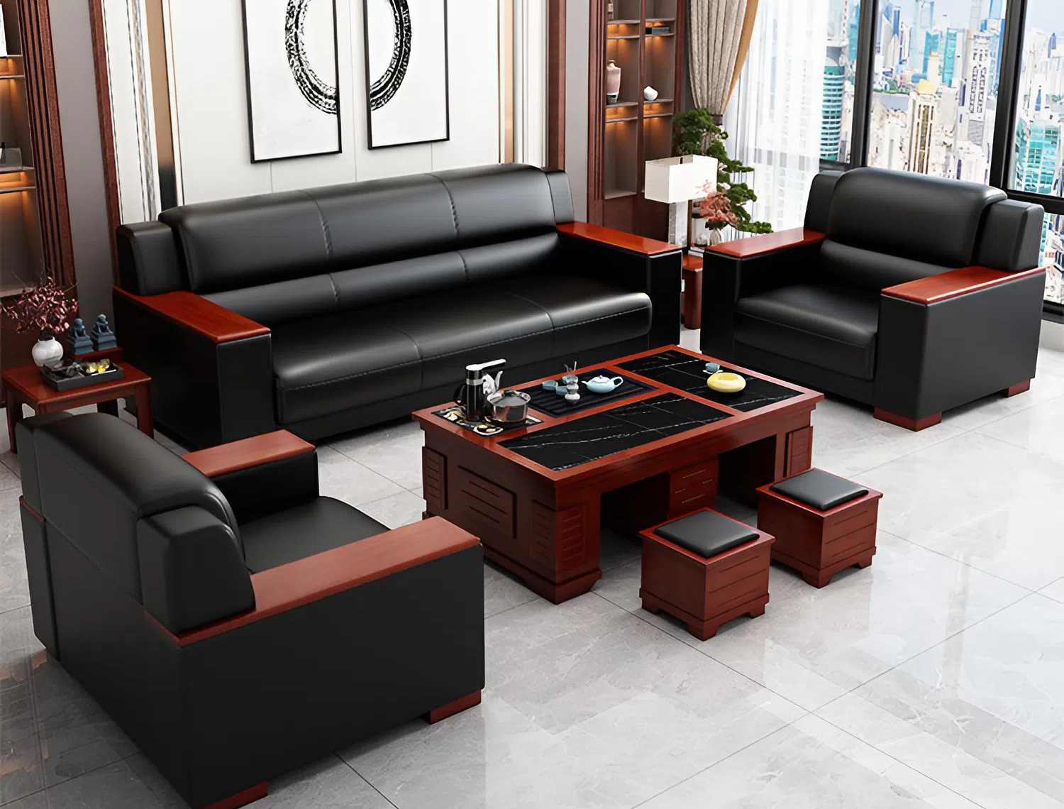 các hạng mục nội thất văn phòng gỗ óc chó