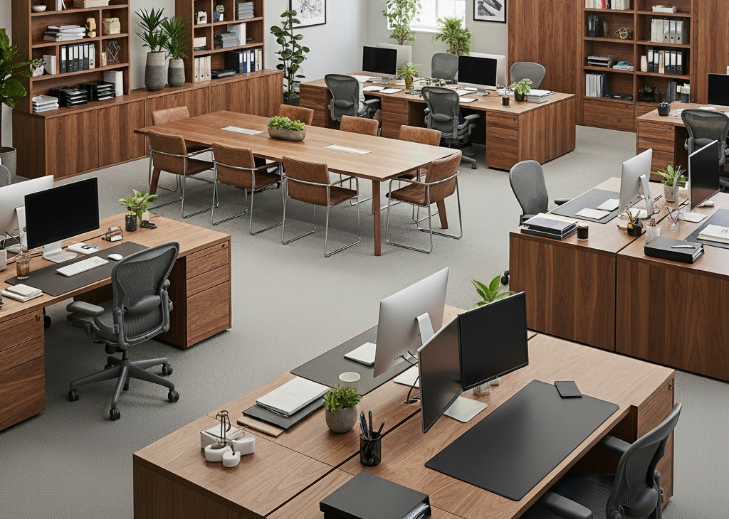 Các hạng mục nội thất văn phòng gỗ óc chó