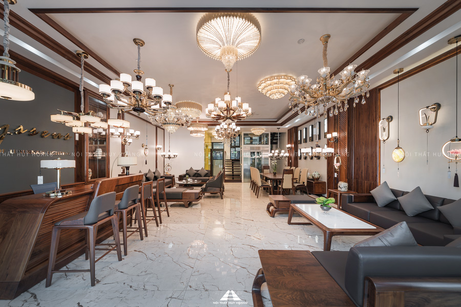 Showroom nội thất gỗ óc chó Quảng Ninh