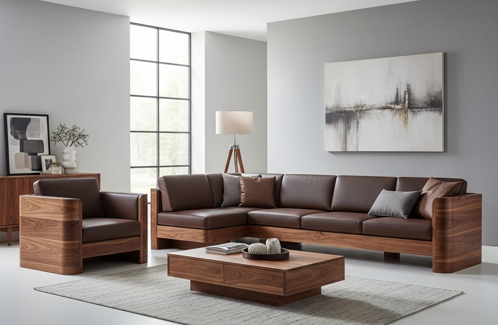 ưu điểm của sofa chữ L gỗ óc chó