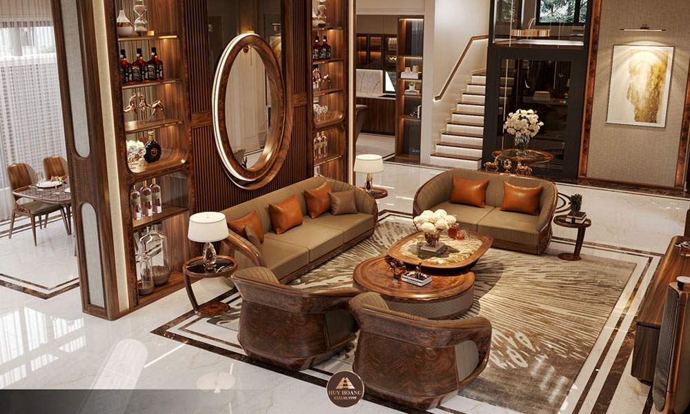 mẫu sofa gỗ óc chó cao cấp