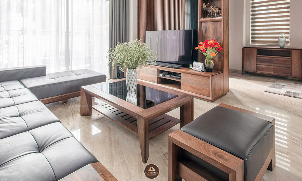 tại sao nên chọn sofa gỗ sồi sơn màu óc chó