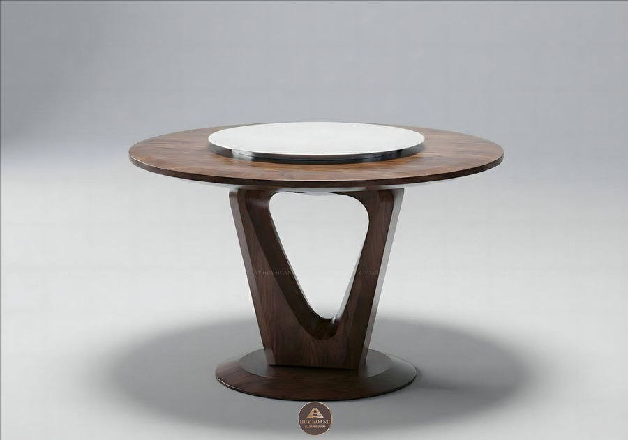 B&agrave;n ăn tr&ograve;n gỗ &oacute;c ch&oacute; ch&acirc;n v&aacute;t nghệ thuật