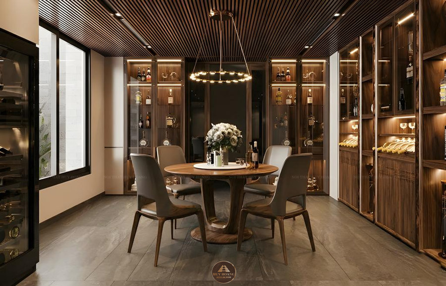 Mẫu b&agrave;n ăn tr&ograve;n gỗ &oacute;c ch&oacute; 4 ghế ch&acirc;n v&aacute;t độc đ&aacute;o