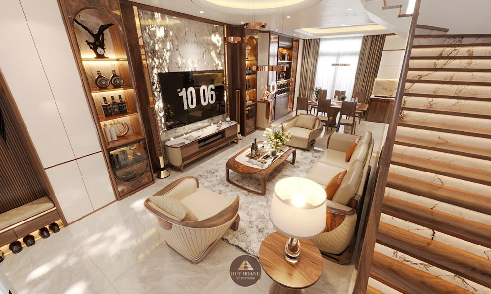 cách kê sofa phòng khác đối diện tivi