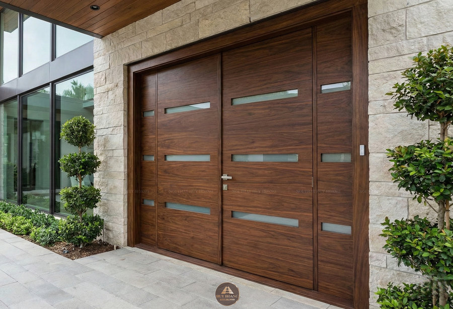 Cửa gỗ óc chó 4 cánh, mẫu cửa gỗ óc chó 4 cánh đẹp