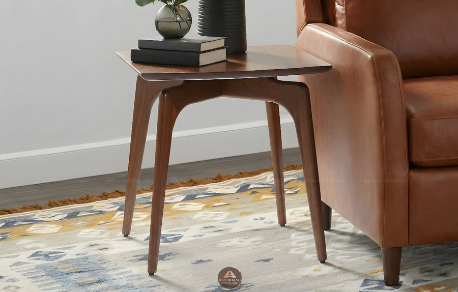 Đ&ocirc;n g&oacute;c sofa gỗ &oacute;c ch&oacute; 4 ch&acirc;n tho&aacute;ng mặt vu&ocirc;ng hiện đại