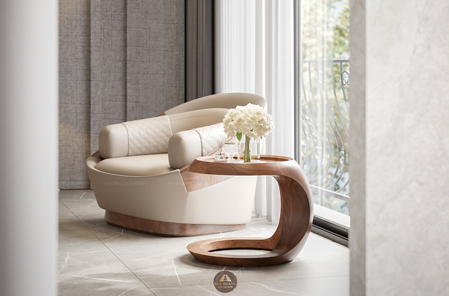 Đ&ocirc;n C gỗ &oacute;c ch&oacute; th&ocirc;ng minh cạnh ghế sofa tiện lợi