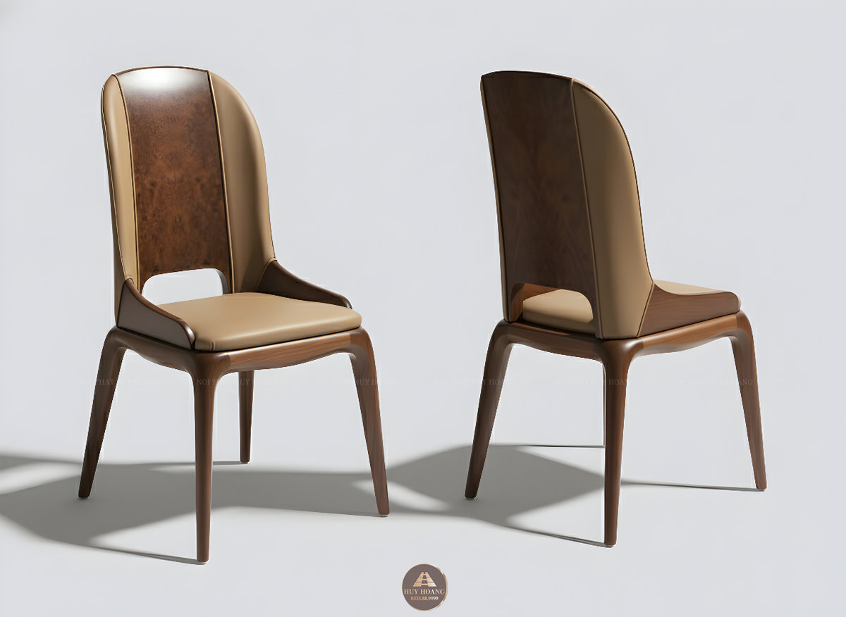 Ghế ăn da bò Ý có tay thấp