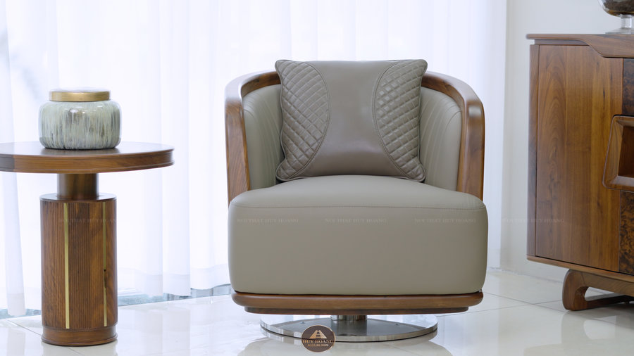 Ghế đơn gỗ &oacute;c ch&oacute; ch&acirc;n xoay, ghế đơn gỗ &oacute;c ch&oacute; k&egrave;m b&agrave;n