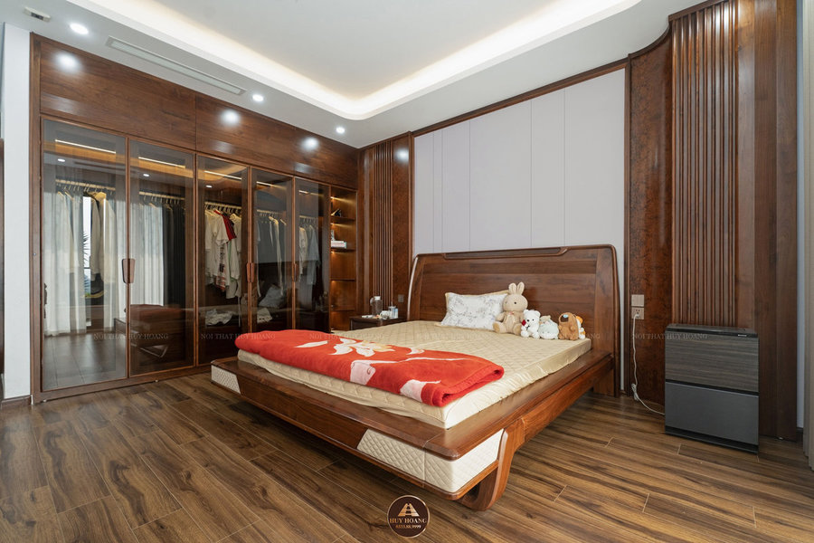 giường ngủ 1m8 gỗ óc chó