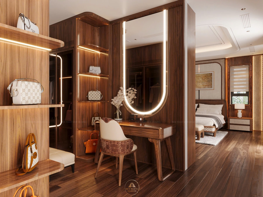 Phòng thay đồ gỗ óc chó, phòng thay đồ gỗ óc chó đẳng cấp