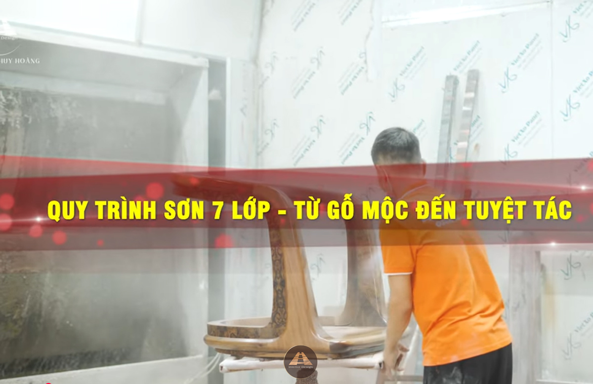 quy trình sơn gỗ óc chó 7 lớp