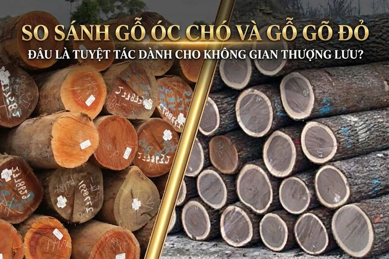 So s&aacute;nh gỗ &oacute;c ch&oacute; v&agrave; gỗ g&otilde; đỏ