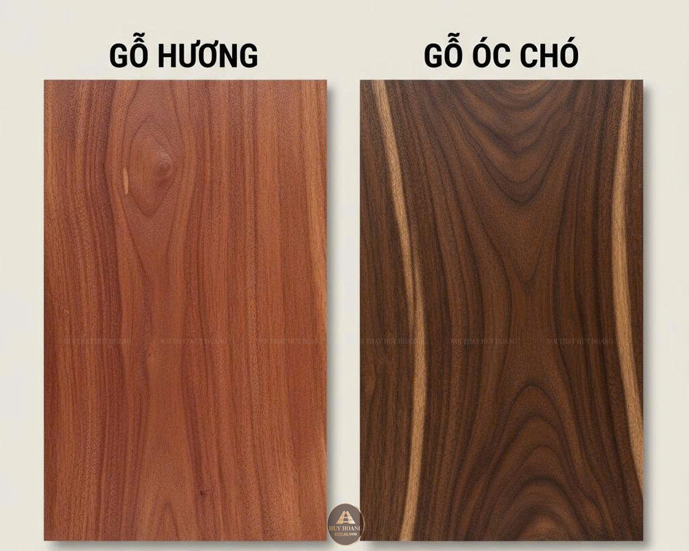 So sánh gỗ hương và gỗ óc chó