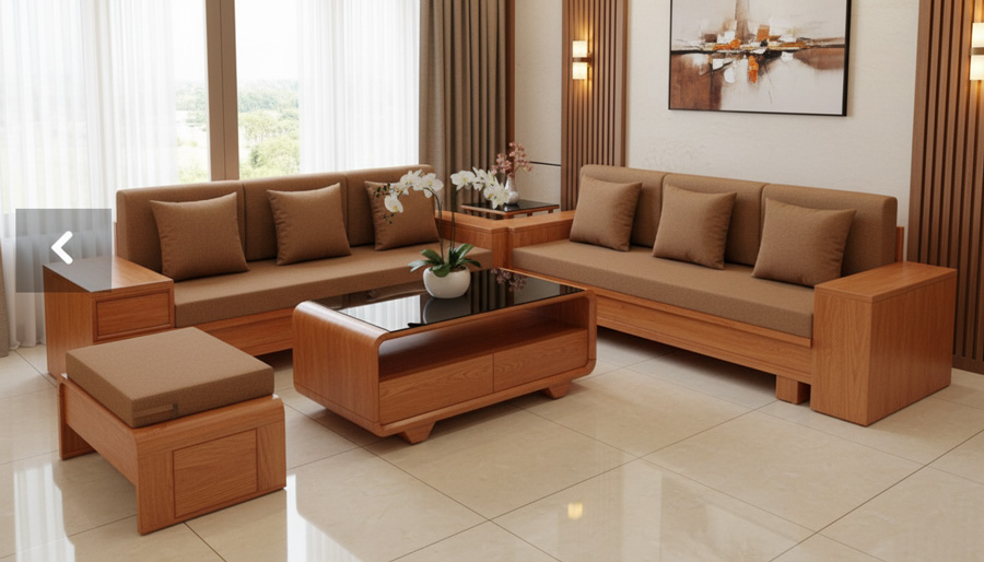 so sánh sofa gỗ óc chó chữ L và sofa gỗ gõ đỏ chữ L, so sánh sofa gỗ gõ đỏ chữ L và sofa gỗ óc chó chữ L